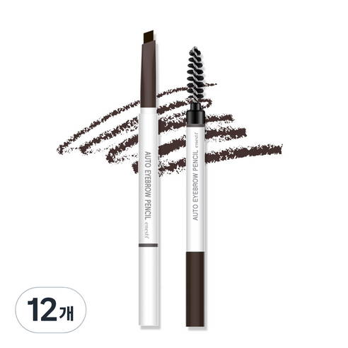 에네스티 오토 듀얼 펜슬 아이브로우 0.18g, 02 흑갈색, 12개