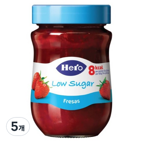 헤로 저당 딸기잼, 5개, 280g
