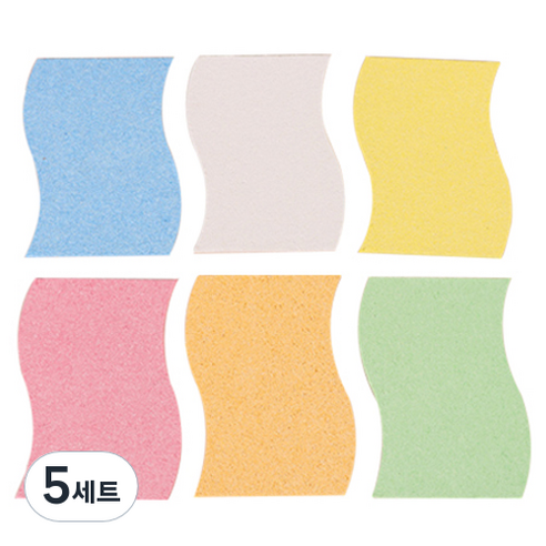 아싸레 S자 펄프 레인보우 스펀지 6종 세트, 5세트