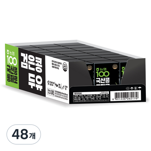 농협100 농협식품 통째로 검은콩두유, 190ml, 48개