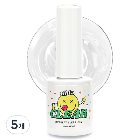 틸다 젤폴리쉬 젤네일 오버레이 클리어젤, 5개, 10ml