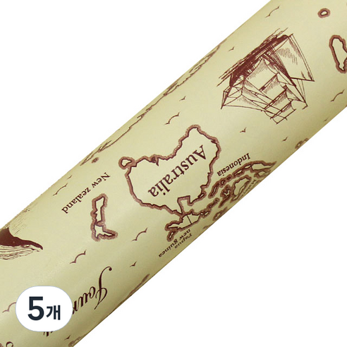 영프라자 지도 종이포장지 53cm x 10m, 베이지, 5개