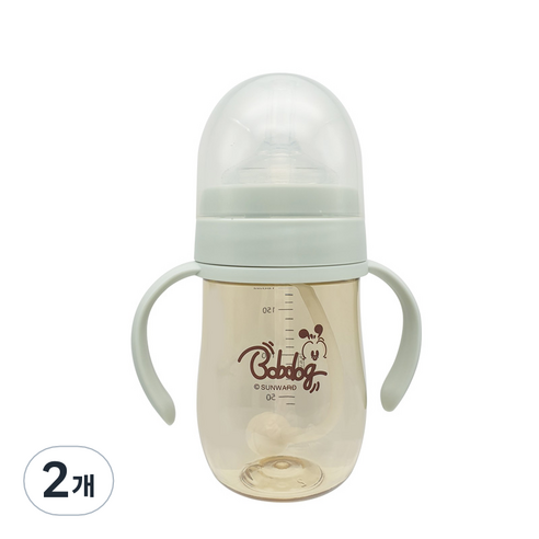 밥독 유아용 PPSU 스마트 빨대컵 180ml, 민트, 2개