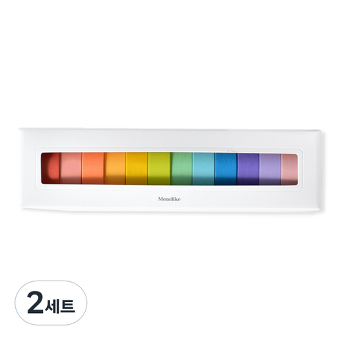 모노라이크 아르떼 마스킹테이프 12종 세트 Sherbet solid, 혼합색상, 2세트