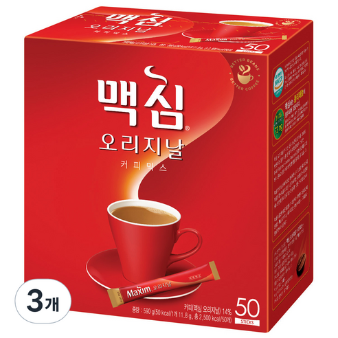 맥심 오리지날 커피믹스, 11.8g, 50개입, 3개