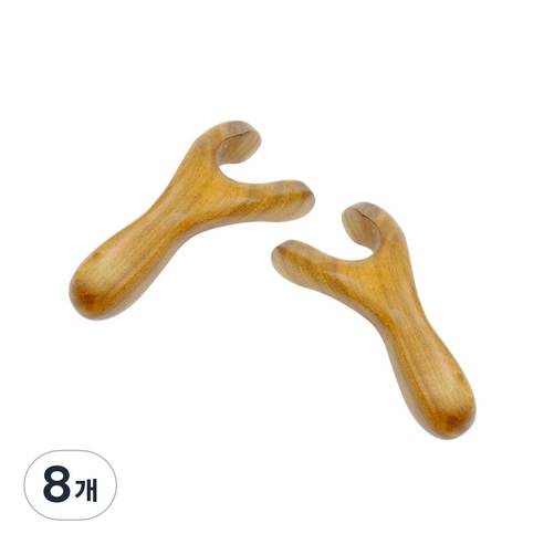 MAME 원목 Y형 지압기, 8개, 혼합색상