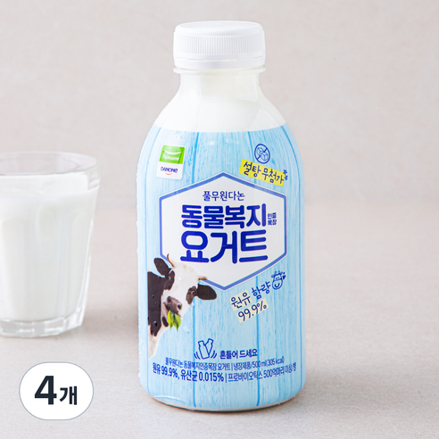 풀무원다논 동물복지 인증 요거트, 500ml, 4개