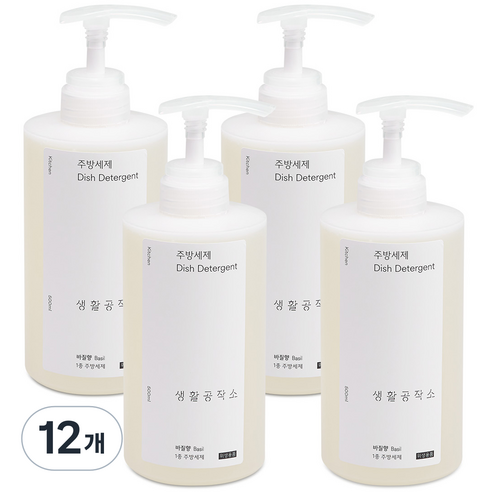 생활공작소 바질향 주방세제, 500ml, 12개