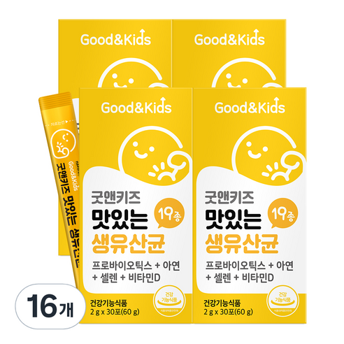굿앤키즈 맛있는 생유산균, 60g, 16개