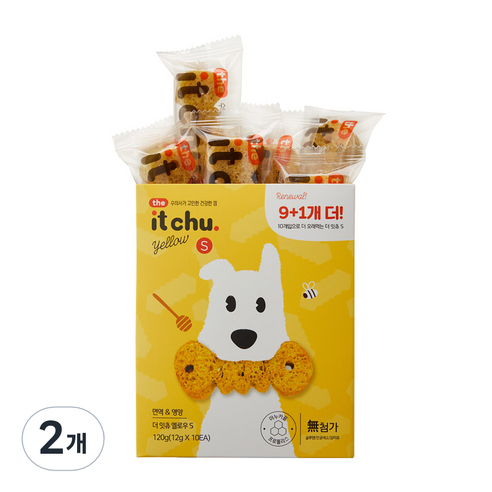 잇츄 옐로우 S 강아지 덴탈껌, 혼합맛(밀웜/마누카꿀), 120g, 2개