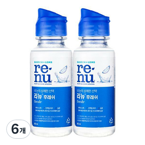 리뉴 후레쉬 렌즈세정액, 60ml, 6개