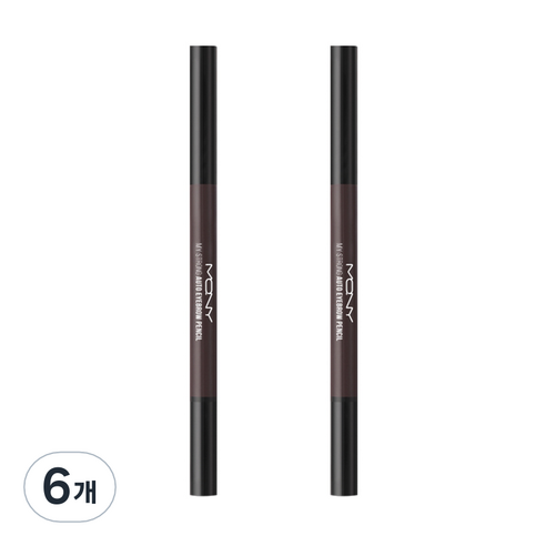 맥퀸뉴욕 마이 스트롱 오토 아이브로우 펜슬 하드파우더 0.35g, 내추럴브라운, 6개