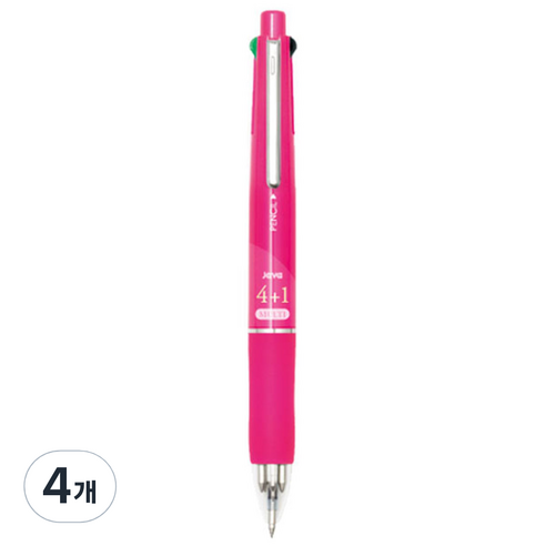 자바펜 제트4+1 멀티펜 0.7mm, 핫핑크, 4개