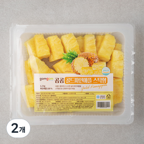 곰곰 골드파인애플 스틱, 1.2kg, 2개