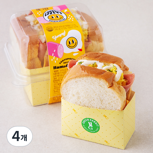 그린래빗 브리오슈 햄치즈 에그탑 2개입, 320g, 4개
