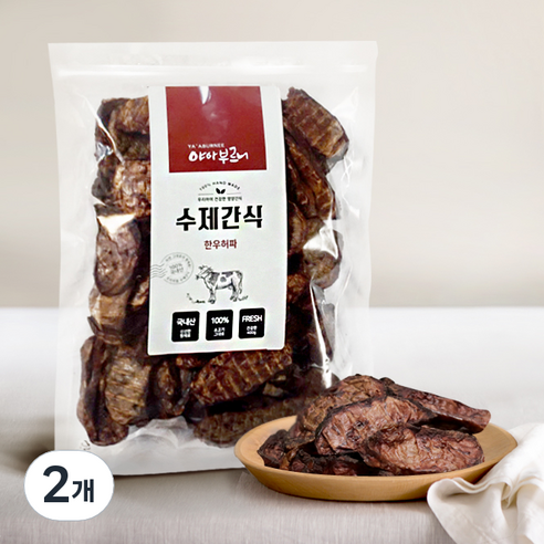 피지마켓 수제간식 대용량팩, 한우허파, 400g, 2개