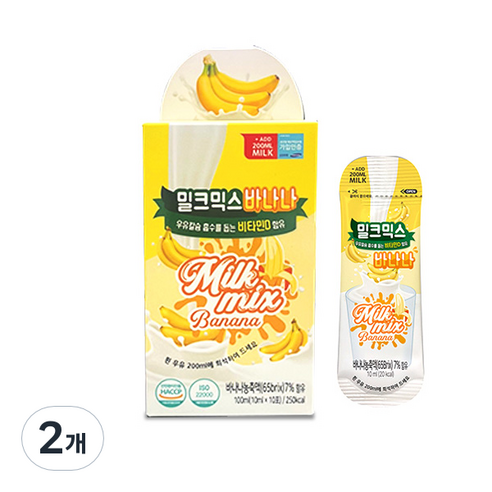 밀크믹스 어린이 비타민D 바나나맛 10p, 100ml, 2개