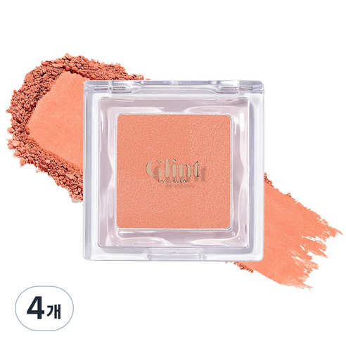 Glint 베이크드 블러쉬 블러셔 2.4g, 02 시트러스 팝, 4개