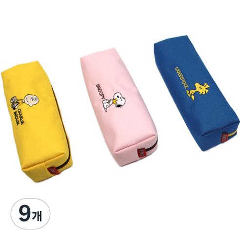 피너츠 자수필통 M, 랜덤 발송, 9개