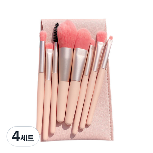 디에스 파스텔 파우치 브러쉬 8종 세트, 4세트, 핑크