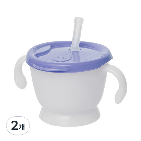스카카 국내 제조 유아용 첫걸음 트레이닝 스트로우 머그 150ml, 2개, 쿨블루