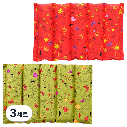 아이러브허브 허브 다용도 찜질팩 소 2p 카키 + 레드, 3세트