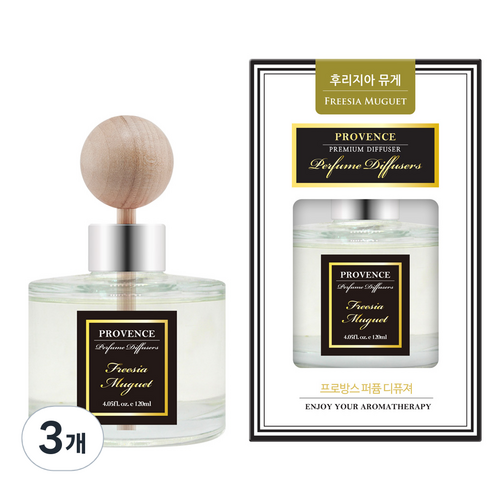 더허브샵 프로방스 퍼퓸 디퓨져 120ml, 후리지아&뮤게, 3개