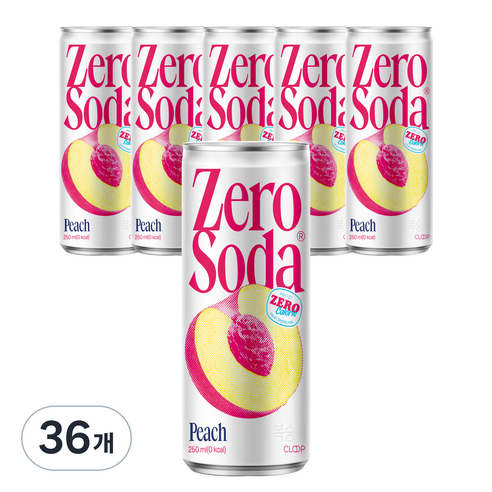 클룹 제로소다 복숭아, 250ml, 36개