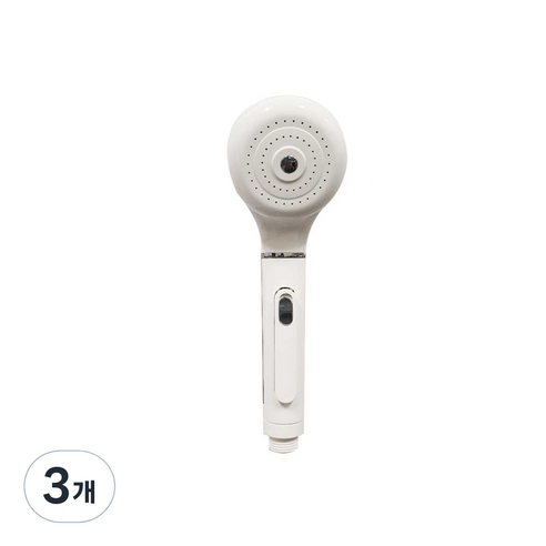 앞터치 절수 샤워기헤드, 3개, 화이트