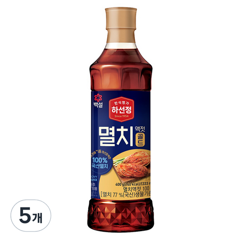 하선정 멸치액젓 골드, 400g, 5개