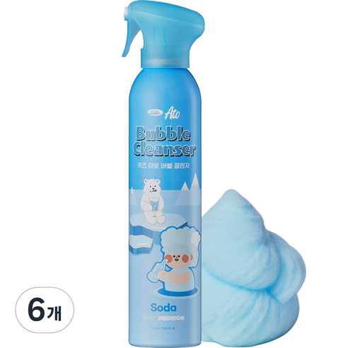 폴메디슨 키즈 아토 올인원 버블 클렌저 소다향, 311ml, 6개