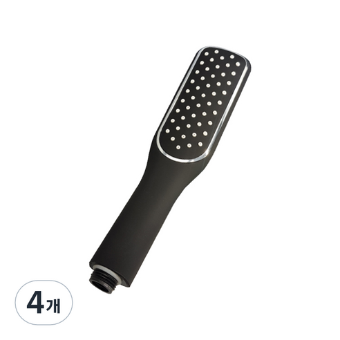 두진 스퀘어 슬림 샤워기 헤드 블랙, 4개