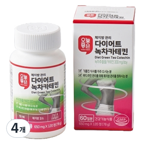 오늘좋은 다이어트 녹차카테킨, 120정, 78g, 4개