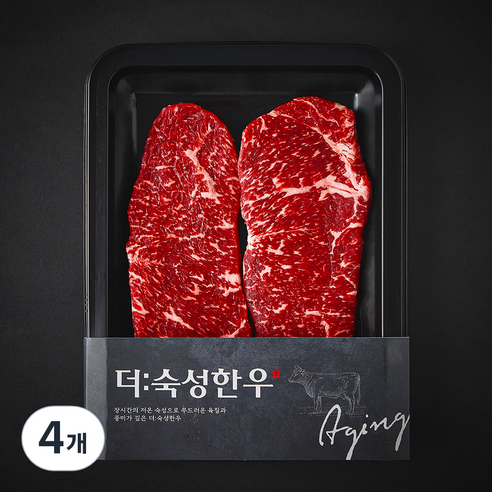 더숙성한우 국내산 채끝 2등급 구이용 (냉장), 200g, 4개