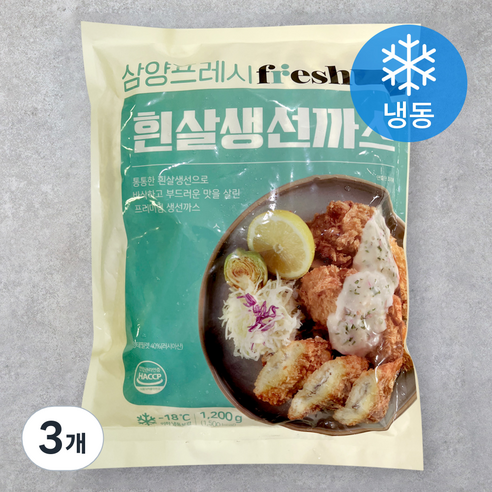 삼양 흰살생선까스 (냉동), 1.2kg, 3개