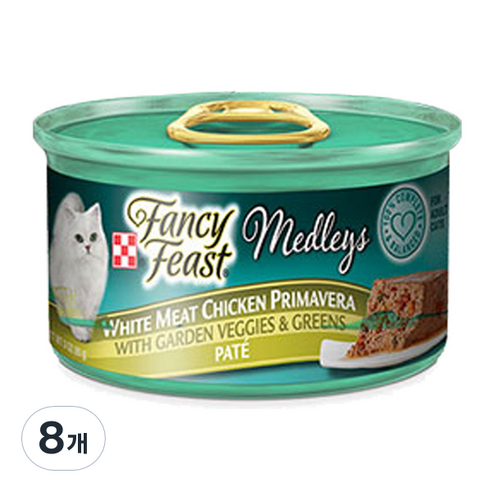 팬시피스트 엘레강트 메들리파테 고양이캔 프리마베라 치킨, 닭, 85g, 8개