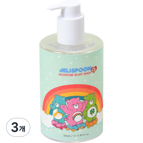젤리스푼 케어베어 모이스처 바디워시, 350ml, 3개