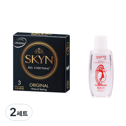 라이프스타일 안셀 스킨 오리지널 콘돔 3p + 에이스 꼬마젤 20ml, 2세트
