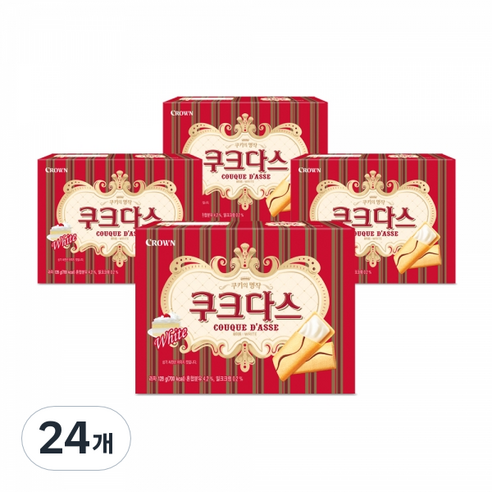 크라운 쿠크다스 화이트, 128g, 24개