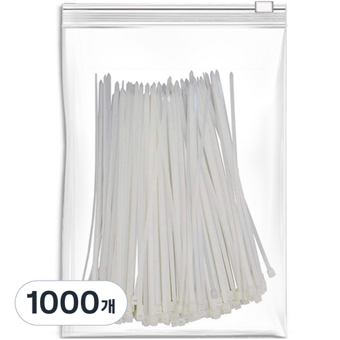 엔더 플렉시블 케이블 타이, 1000개, 화이트