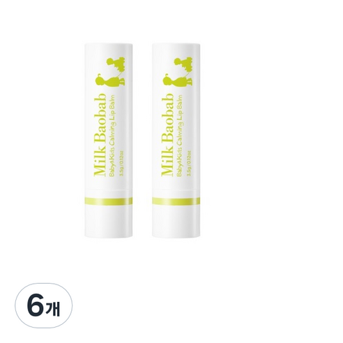 밀크바오밥 베이비 키즈 카밍 립밤 3.5g, 사과향, 6개