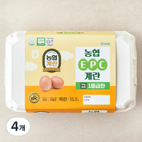 농협 EPC 무항생제 인증 1등급 특란 900g, 4개, 15구