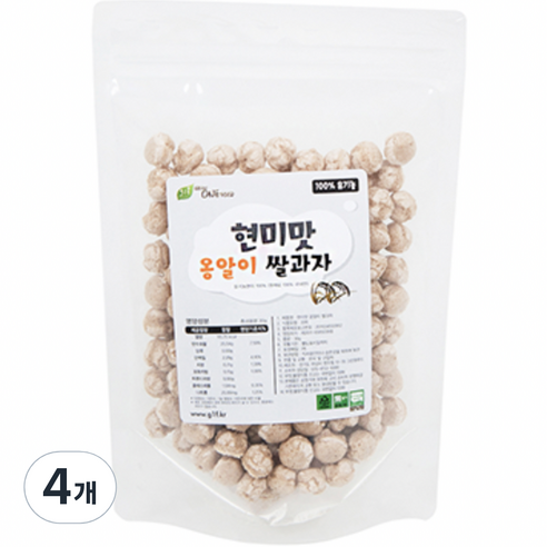 그린원푸드 유기농 옹알이 유아 쌀과자, 현미맛, 30g, 4개