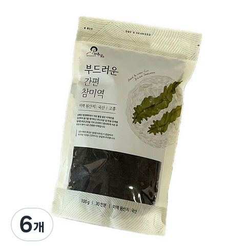 안옥남 부드러운 간편 참미역, 6개, 100g