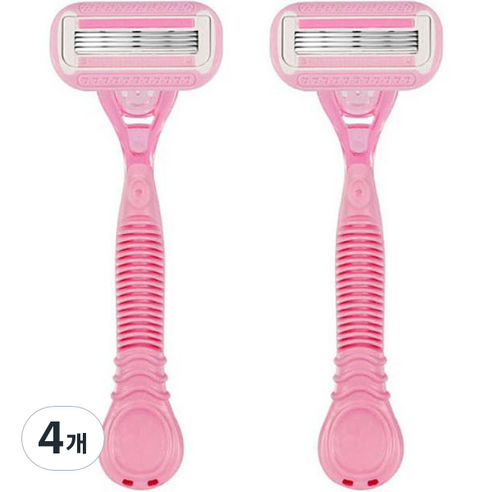 하이어리 6중날 전신 제모 여성용 면도기 핑크, 2개입, 4개