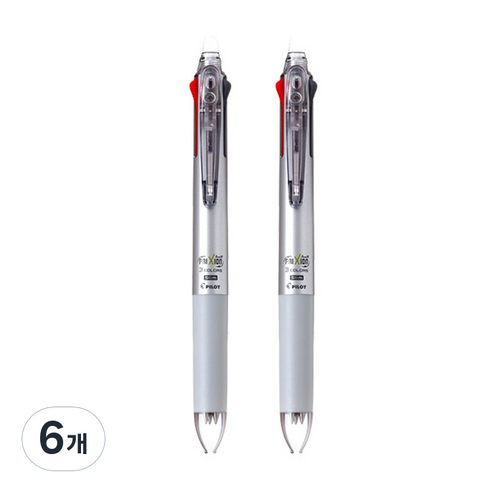 프릭션 슬림 3색 볼펜 0.5mm, 다크실버, 6개