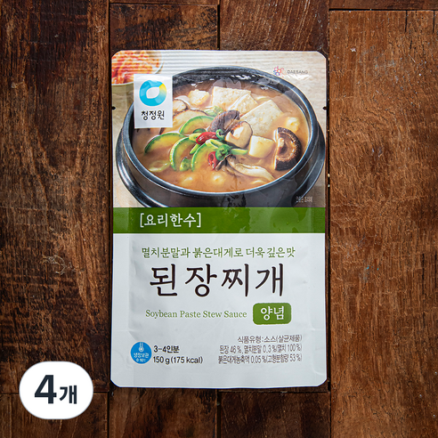 대상 청정원 된장찌개 양념, 150g, 4개