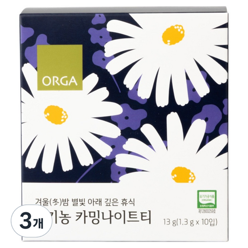 ORGA 유기농 카밍나이트티, 1.3g, 3개, 10개입