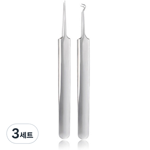 메이브라운 블랙헤드 압출기 핀셋 2종 세트, 3세트
