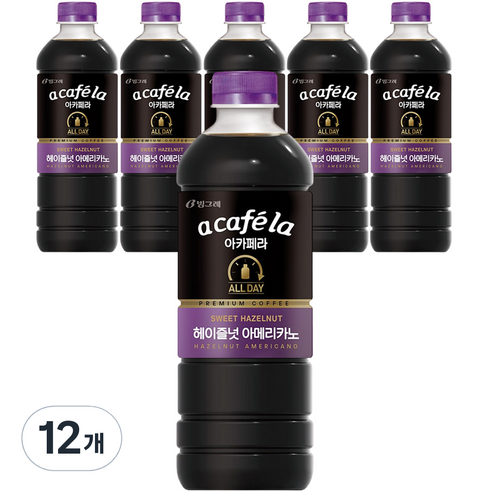 아카페라 올데이 헤이즐넛 아메리카노, 1000ml, 12개